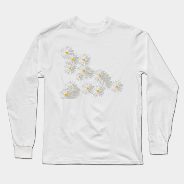 Flower white minimal margarita daisy Long Sleeve T-Shirt by carolsalazar